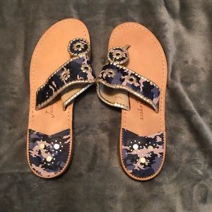 Jack Rogers womens sz 11 blue camo New